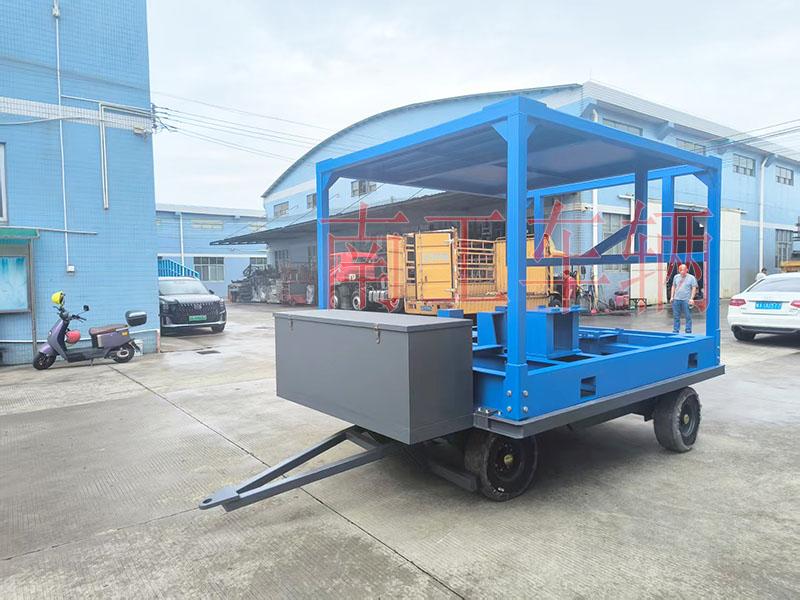 5噸牽引式移動發(fā)電機艙平板工具拖車